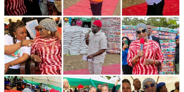 AFIKPO AGOG AS EBONYI ACTING GOVERNOR, PRINCESS OBILA FLAGS OFF DISTRIBUTION OF RELIEF MATERIALS TO FLOOD VICTIMS