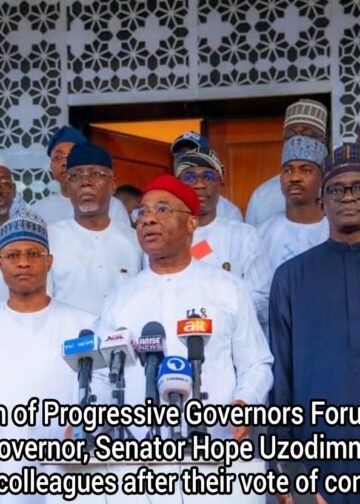Progressive Governors Forum passes vote of confidence on Uzodimma…vows to ensure Tinubu’s reelection